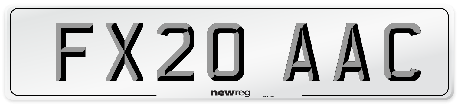 FX20 AAC Number Plate from New Reg